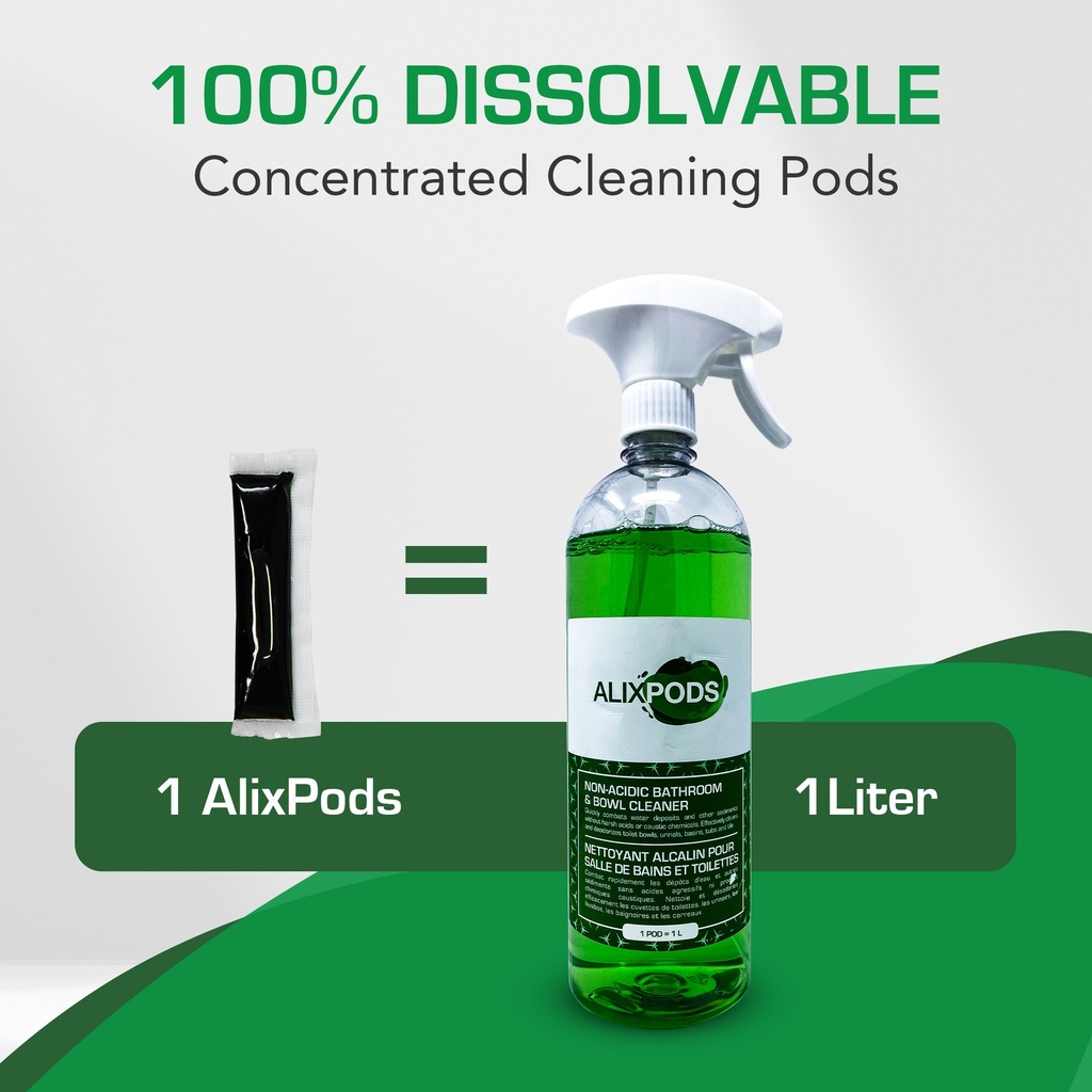 AlixPods Non-Acid Bathroom & Bowl Cleaner - 3 Pods