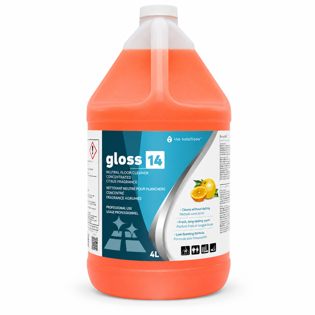 INO GLOSS 14 Nettoyant neutre pour planchers concentre fragrance Agrumes 4 L