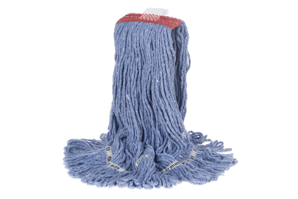 Atlas Graham Tuffstuff Synthetic Wet Mop, Narrow Band, Looped-End, Blue, Large