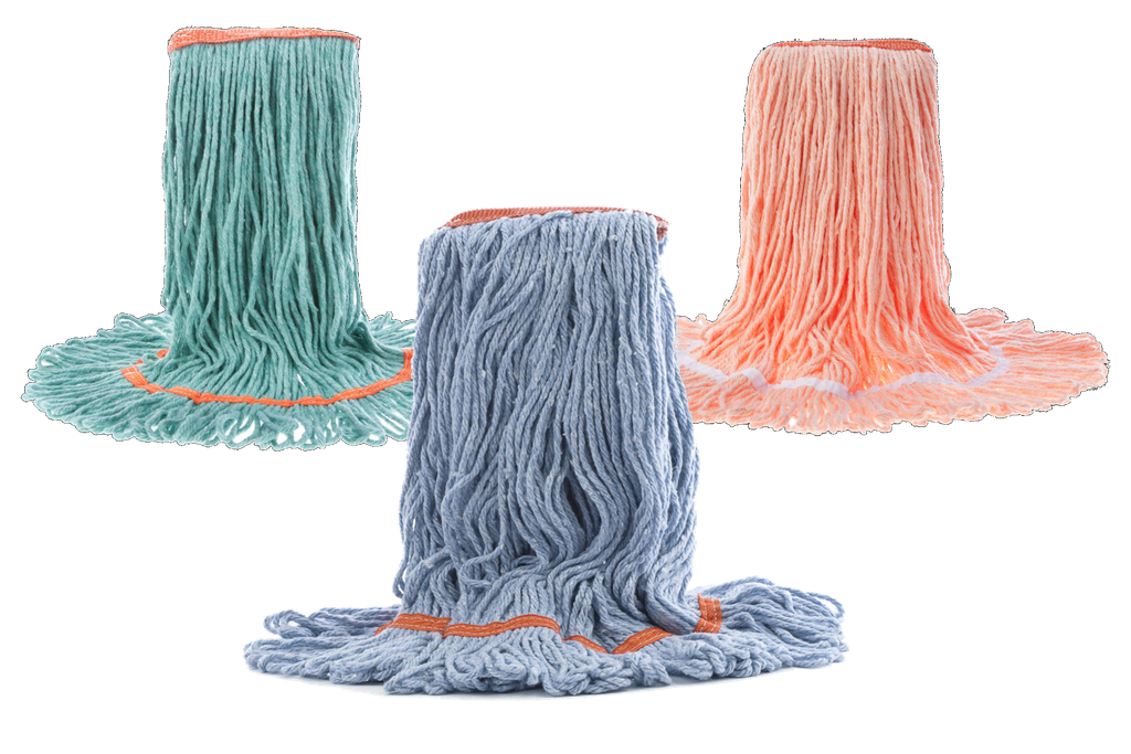 Atlas Graham Janiloop Synthetic Wet Mop, Narrow Band, Looped-End, Green, Large