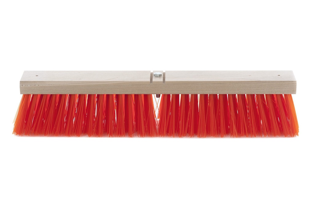 Atlas Graham Synthetic Fiber Aggressive Sweep Push Broom, Orange, 24 in