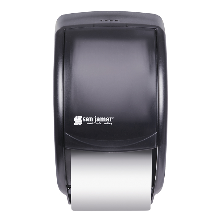 Cascades Pro Double Standard Toilet Paper Dispenser, Grey