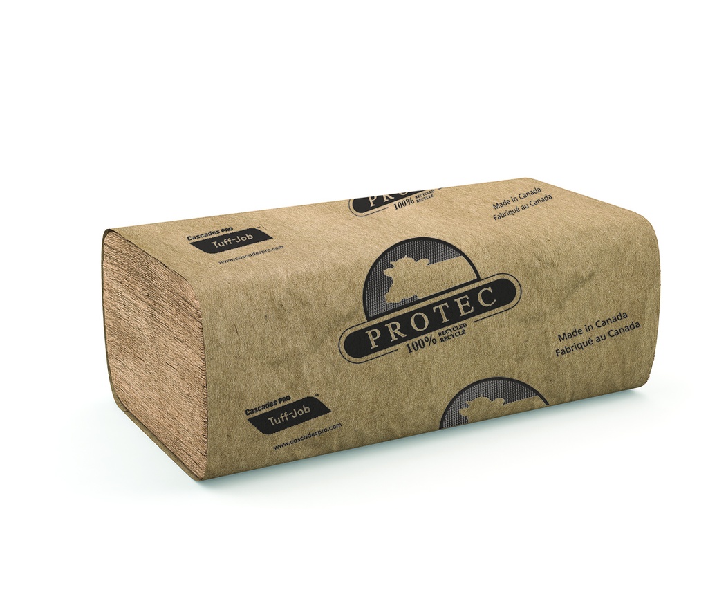 Cascades Pro Tuff-Job Single-Ply Dairy Wipers, Natural, 16 Packs x 250 Sheets, Case of 16