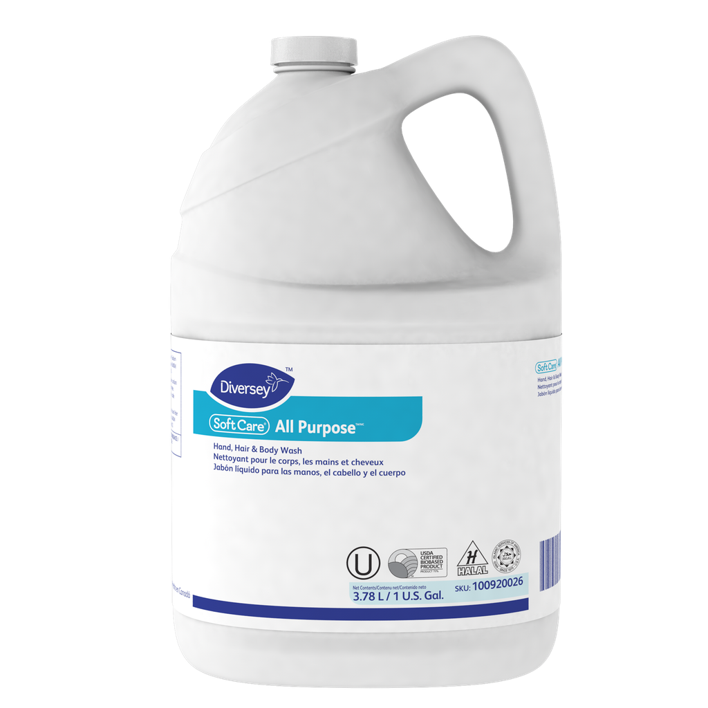 Diversey Savon à mains tout usage Soft Care, 3,78 L, caisse de 4