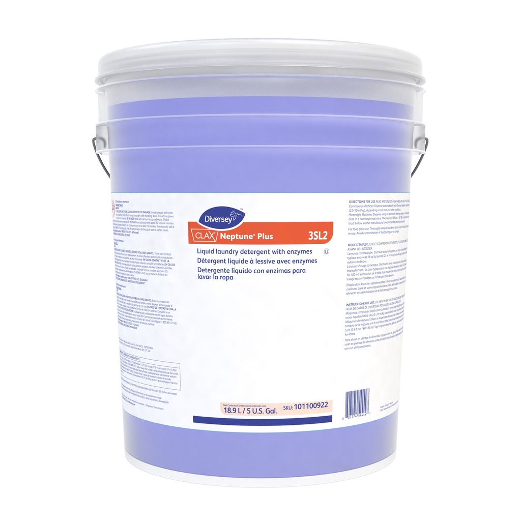 Diversey Clax Neptune Plus 3SL2 Détergent à lessive, 5 gal US