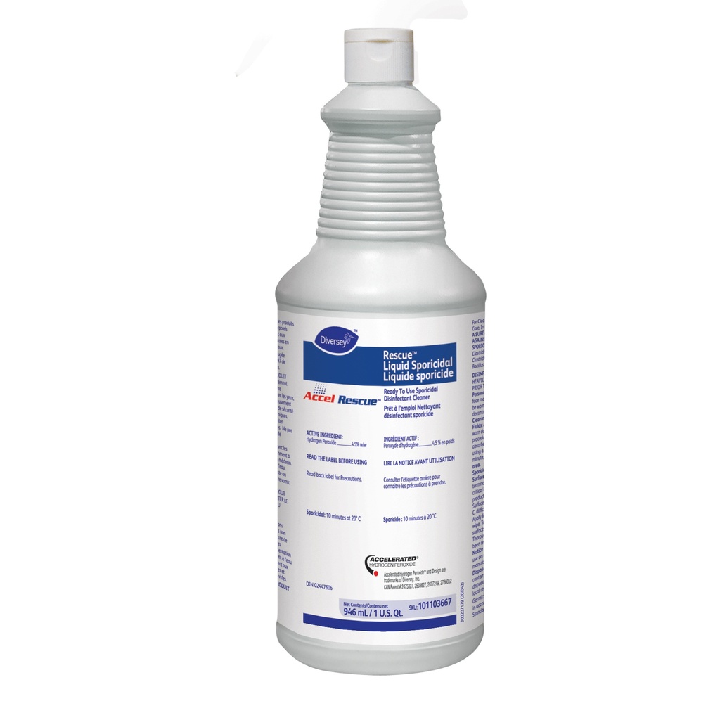 Diversey Accel Rescue Sporicidal Disinfectant, Ready-to-Use, 946 mL