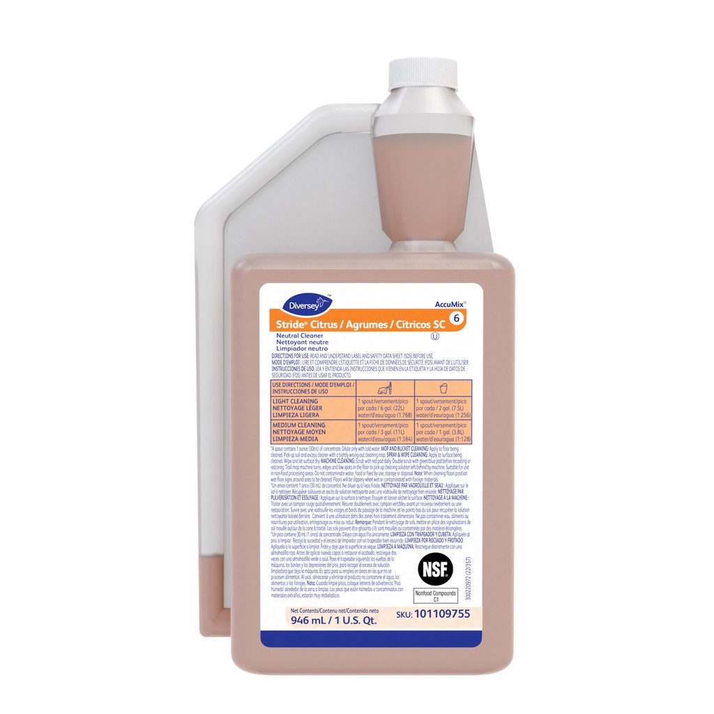Diversey Stride Citrus AccuMix Neutral Cleaner, 946 mL