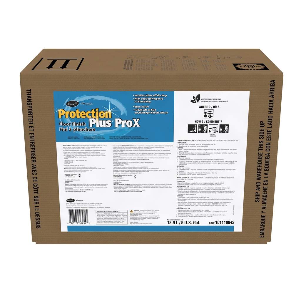Diversey Protection Plus ProX Super Gloss Floor Finish, 18.9 L