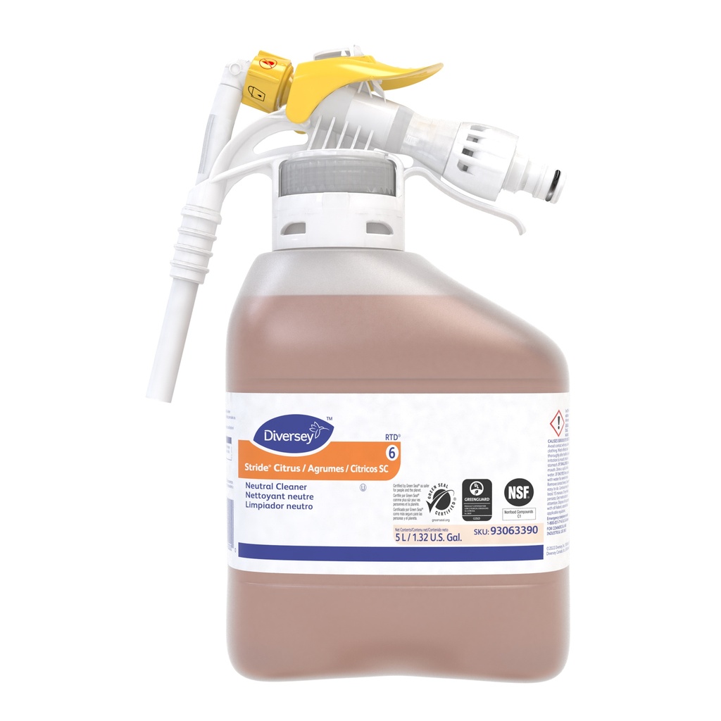 Diversey Stride Citrus Neutral Cleaner Concentrate, 5 L