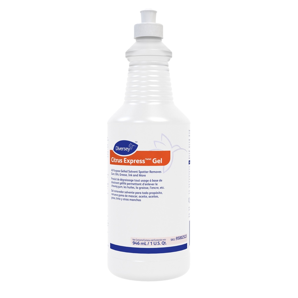 Diversey Citrus Express Détachant tout usage aux solvants gélifiés, 946 mL, caisse de 6
