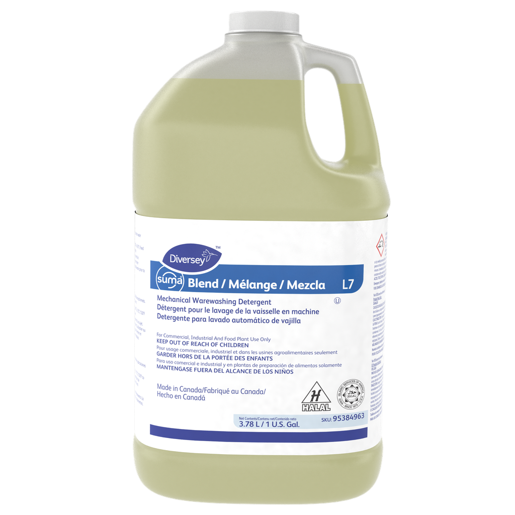 Diversey Suma Blend L7 Dishmachine Detergent, 3.78 L, Case of 4