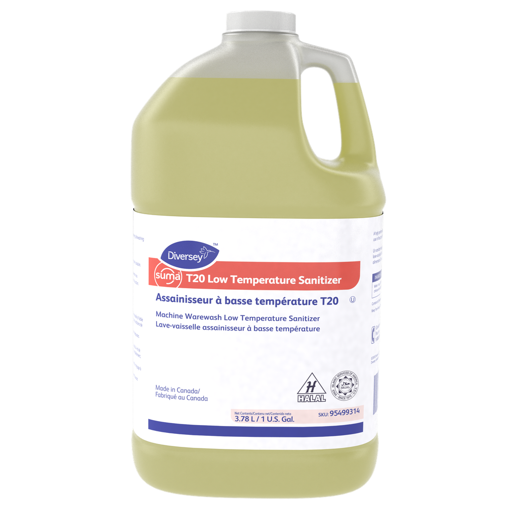 Diversey Suma T20 Low-Temperature Concentrated Dishmachine Sanitizer, 3.78 L