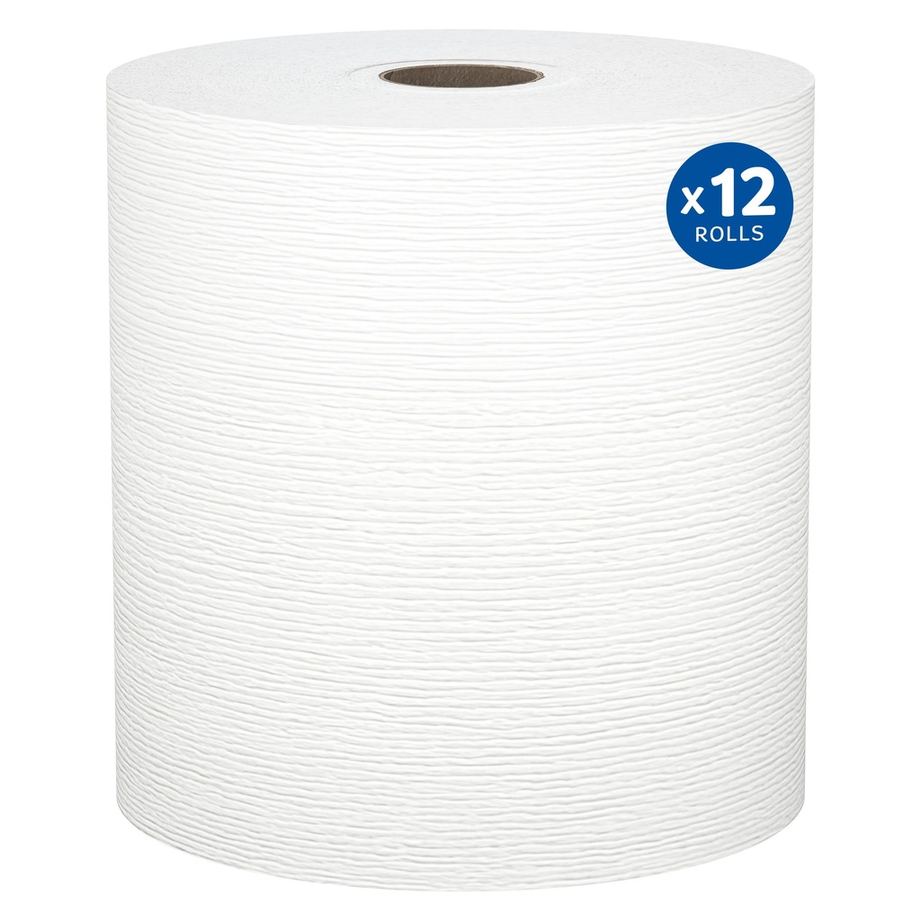 Kleenex Hard Roll Paper Towels, White, 1-Ply, 425 ft, Case of 12