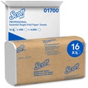 Scott Essuie-mains pliés Essential, 1 pli, blanc, 16 paquets de 250 feuilles