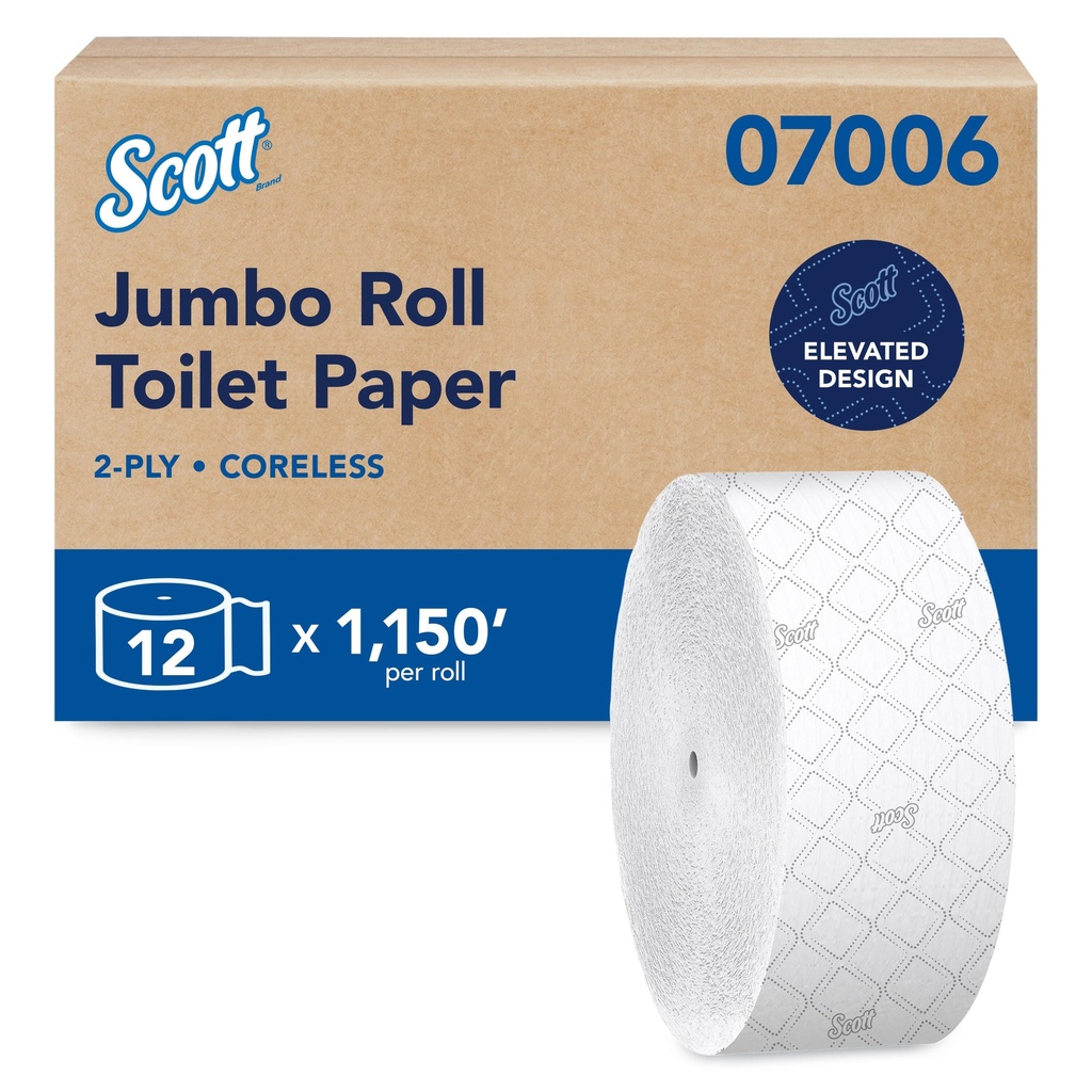 Scott Essential Jumbo High-Capacity Bathroom Tissue, 2-Ply, 1,150 ft, Case of 12