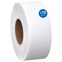 Scott Papier hygiénique JRT géant, 2 plis, blanc, 1 000 pi, caisse de 12 rouleaux