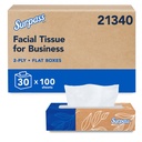 Surpass Papier mouchoir, 2 plis, 100 feuilles, caisse de 30 boîtes