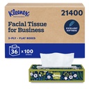 Kleenex Papier mouchoir en boîte plate, 2 plis, 100 feuilles, caisse de 36 boîtes