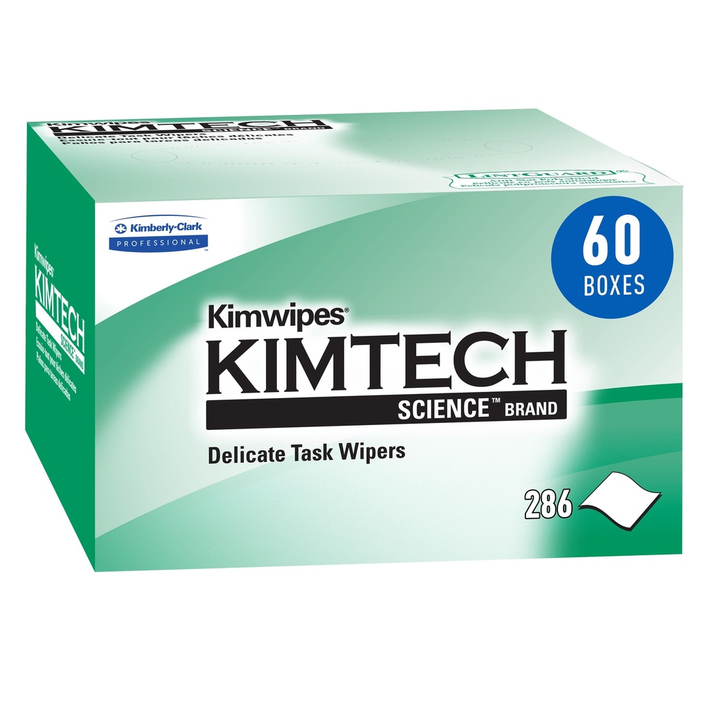 Kimtech Science Kimwipes Essuie-tout délicats, blancs, 280 feuilles par boîte, caisse de 60