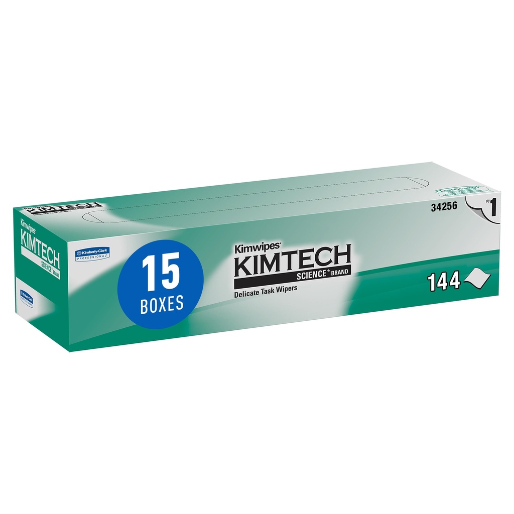 Kimtech Science Kimwipes Delicate Task Wipers, White, 14.7 x 16.6 in, 140 Sheets per Box, Case of 15