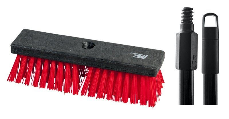 M2 Professional Brosse à récurer, 10 po, bloc plastique, manche de 54 po