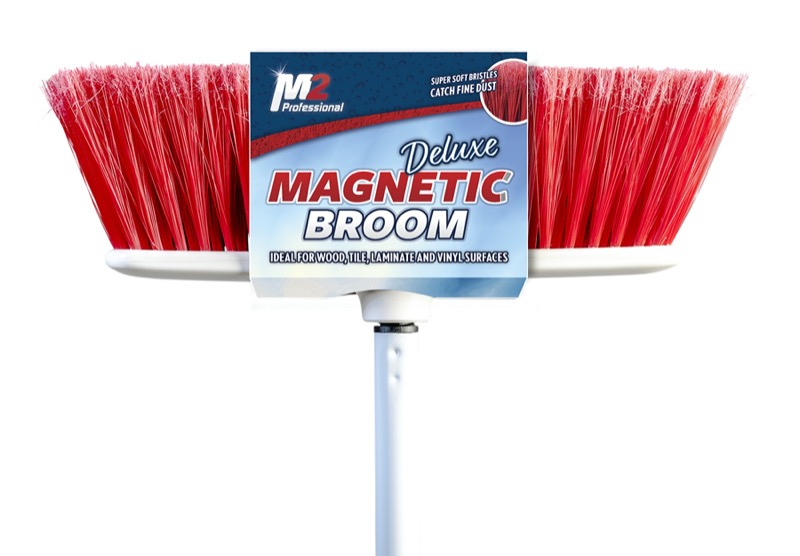 M2 Professional Pluto Balai magnétique d'intérieur large, manche de 48 po, rouge