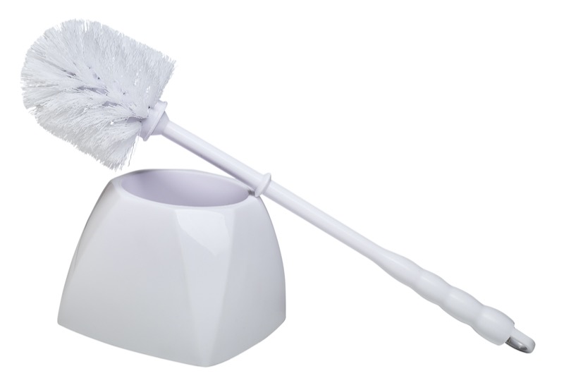 M2 Professional Brosse à cuvette avec support, polypropylène, blanche, 15,5 po