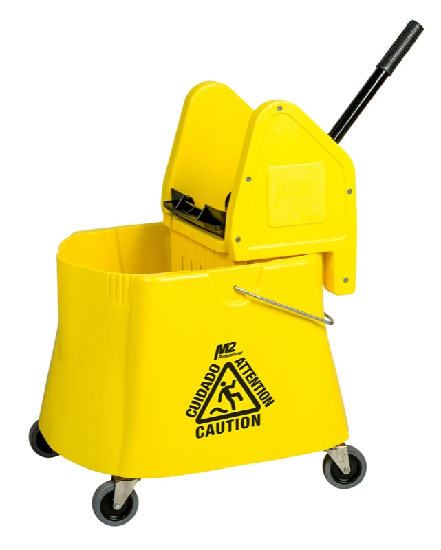 M2 Professional Elephant Ensemble seau et essoreuse à pression descendante, jaune, 37 L