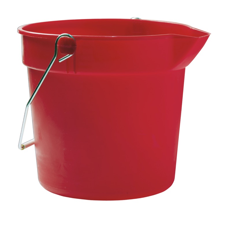 M2 Professional Heavy Duty Utility Bucket, Red, 9 L