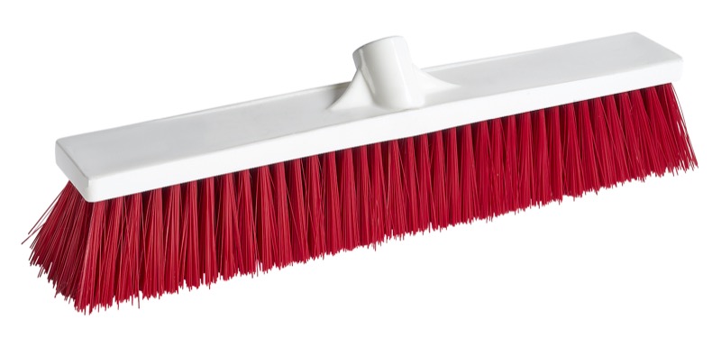 M2 Professional Food Industry Push Broom, Red, 18 in