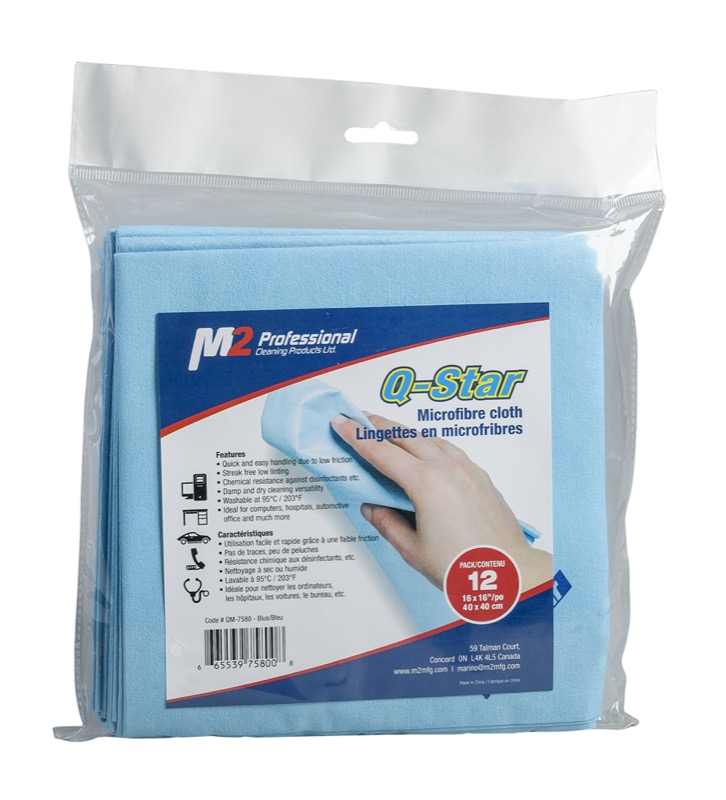 M2 Professional Q-Star Chiffon en microfibre, bleu