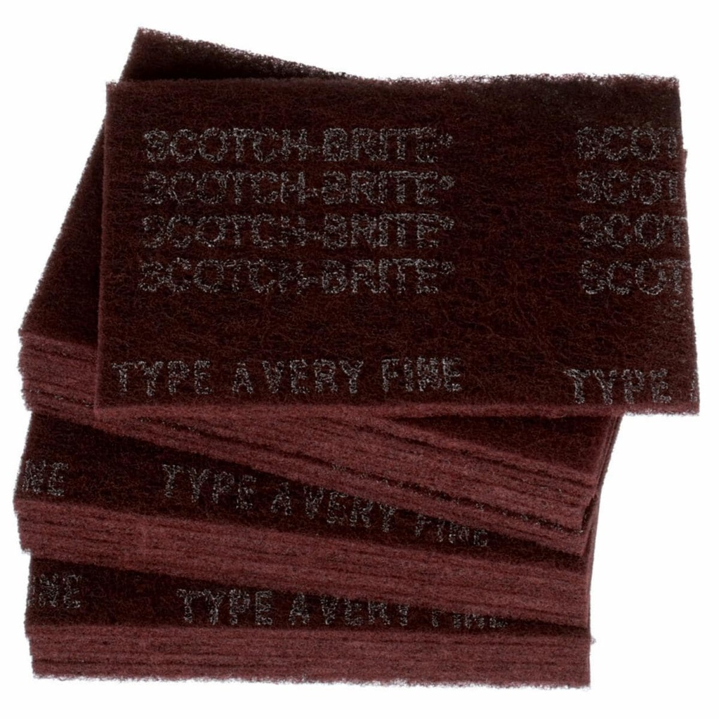 3M Scotch-Brite Tampon de nettoyage tout usage, bourgogne, 6 po x 9 po, caisse de 60