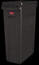 Rubbermaid Commercial Slim Jim Vented Container with Handles, 23 US Gal, Brown