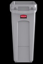 Rubbermaid Commercial Poubelle Slim Jim avec canaux de ventilation et poignées, 60 L, grise