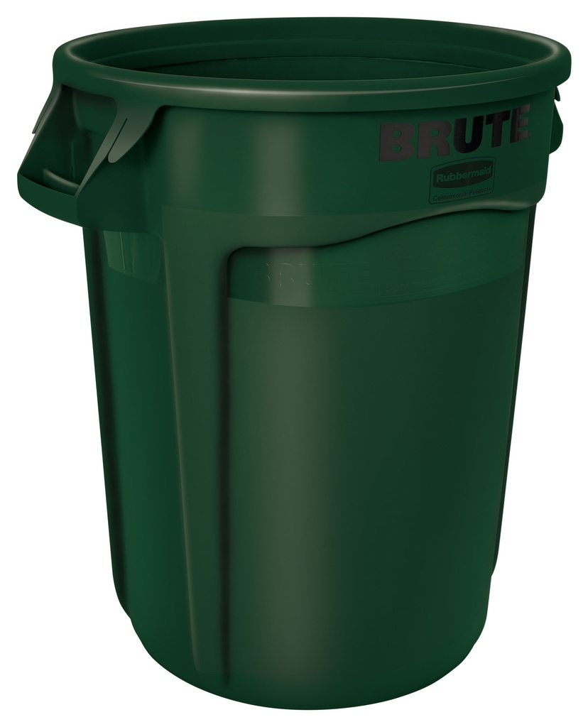 Rubbermaid Commercial Brute Round Container, 32 US Gal, Dark Green