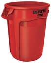 Rubbermaid Commercial Brute Round Container, 32 US Gal, Red