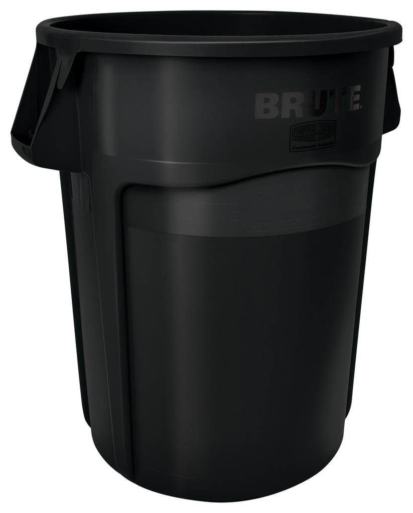 Rubbermaid Commercial Brute Vented Round Container, 44 US Gal, Black