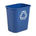Rubbermaid Commercial Corbeille de recyclage avec logo, 7 gal US (32 L), bleue