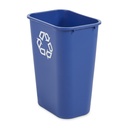Rubbermaid Commercial Corbeille de recyclage avec logo, grande, bleue