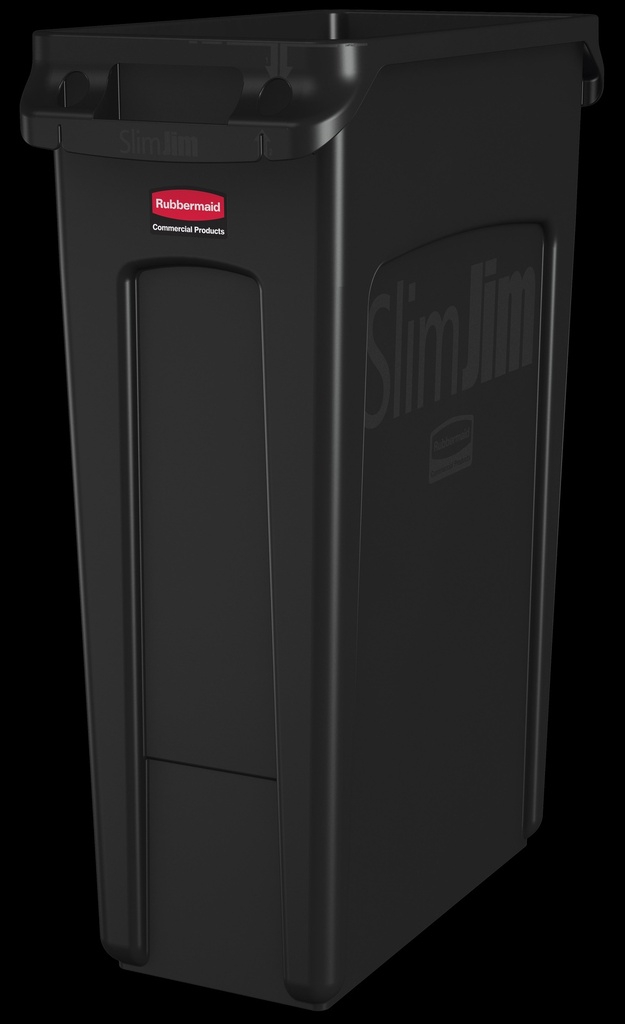 Rubbermaid Commercial Poubelle Slim Jim avec canaux de ventilation, 23 gal US (87,1 L), noir
