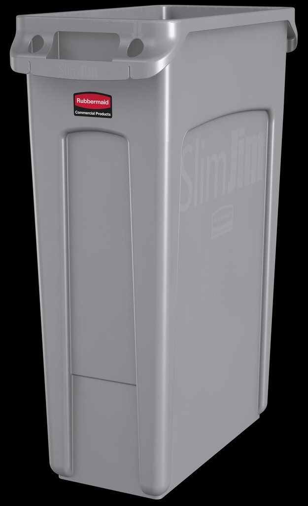 Rubbermaid Commercial Poubelle Slim Jim avec canaux de ventilation, 23 gal US (87,1 L), gris