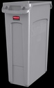Rubbermaid Commercial Poubelle Slim Jim avec canaux de ventilation, 23 gal US (87,1 L), gris