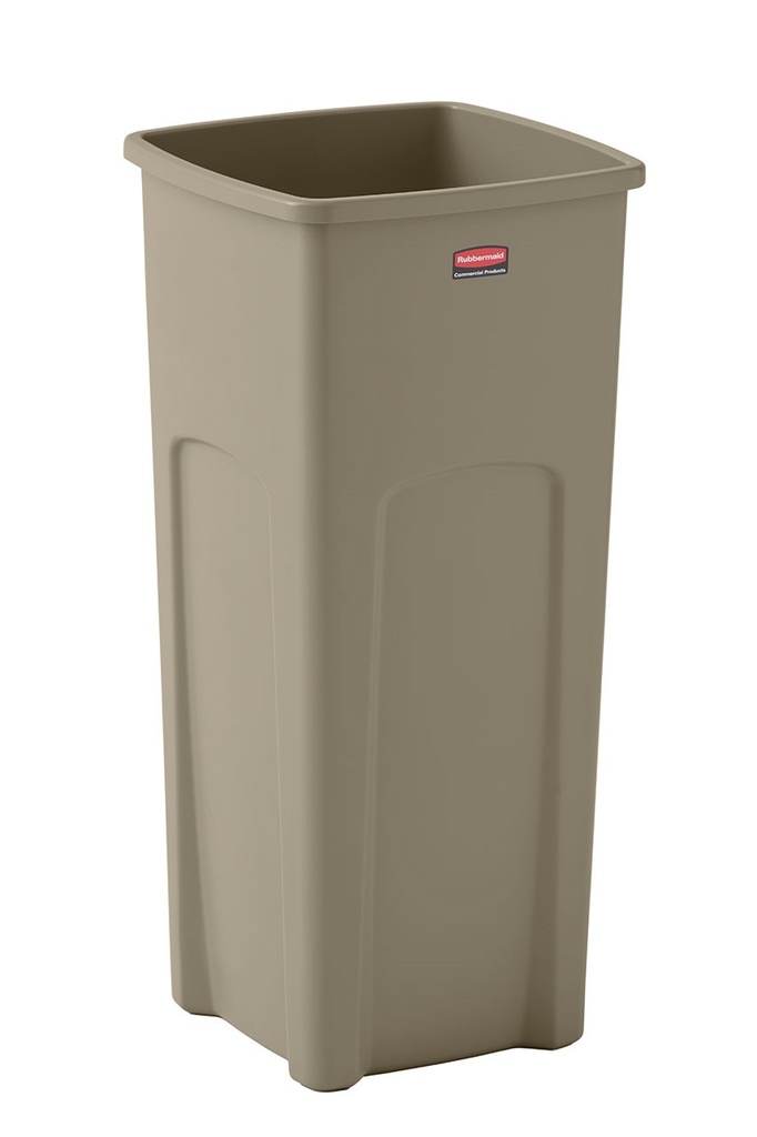 Rubbermaid Commercial Untouchable Square Container, 23 US Gal (87.1 L), Beige