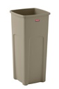 Rubbermaid Commercial Contenant carré Untouchable, 23 gal US (87,1 L), beige