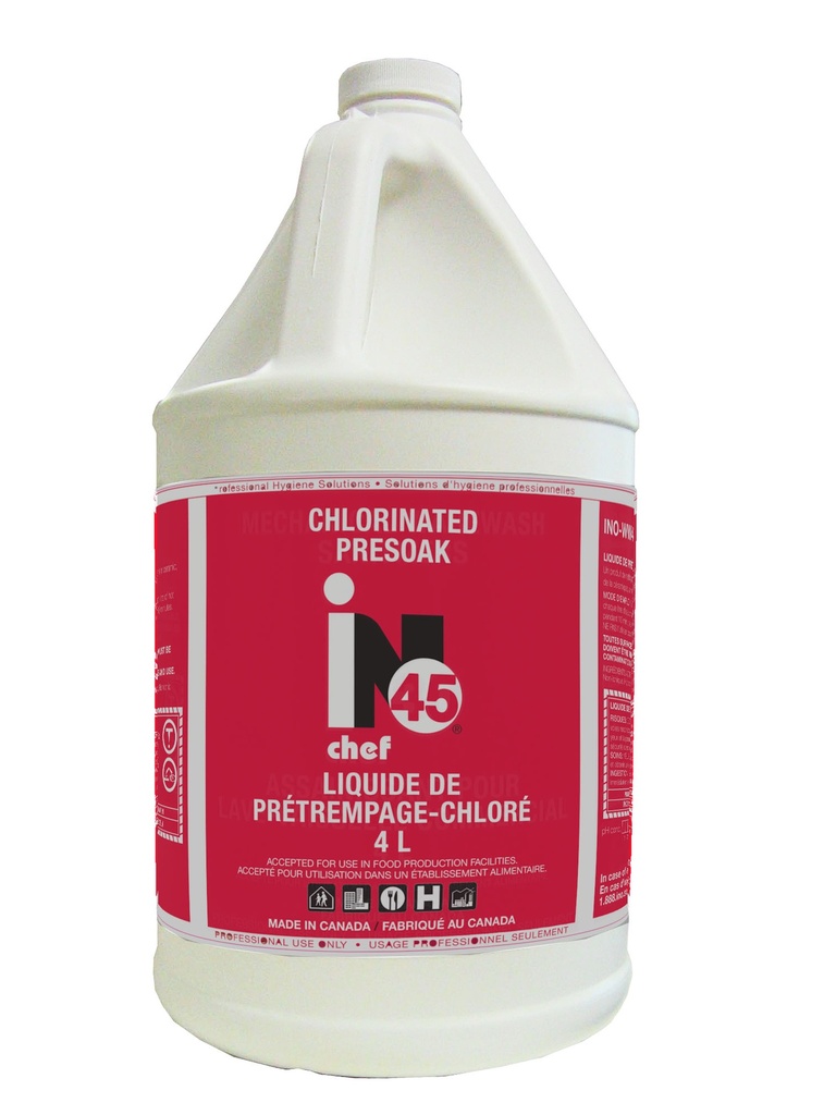 CHEF 45 Liquide de prétrempage chloré pour ustensiles 4 L