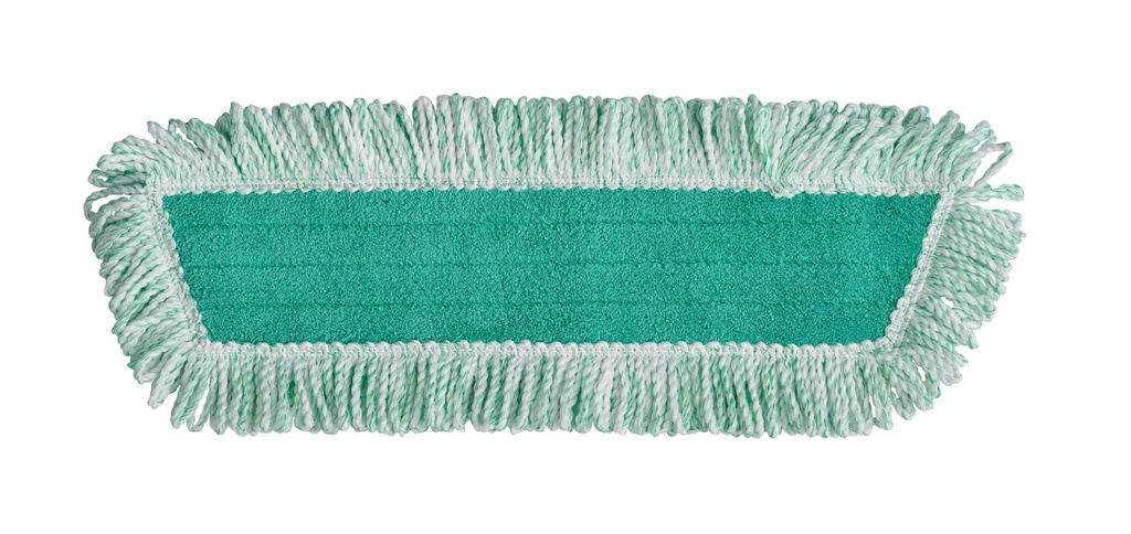 Rubbermaid Commercial Tampon en microfibre à franges pour balayer, 18 po, vert