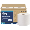 Tork Advanced W2 Centerfeed Paper Wiper, 2-Ply, White, Case of 2 Rolls x 800 Sheets