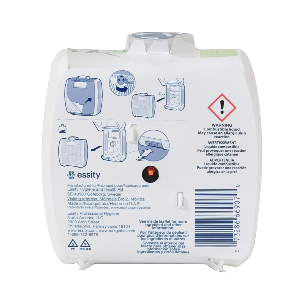 Tork Cartouche de recharge de désodorisant en continu A3, sans parfum, 32 mL, caisse de 6
