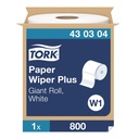 Tork Chiffon en papier Plus, rouleau géant, blanc, 800 pi
