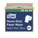 Tork W1 Industrial Heavy-Duty Paper Wiper, Giant Roll, 1-Ply, Blue, 800 ft